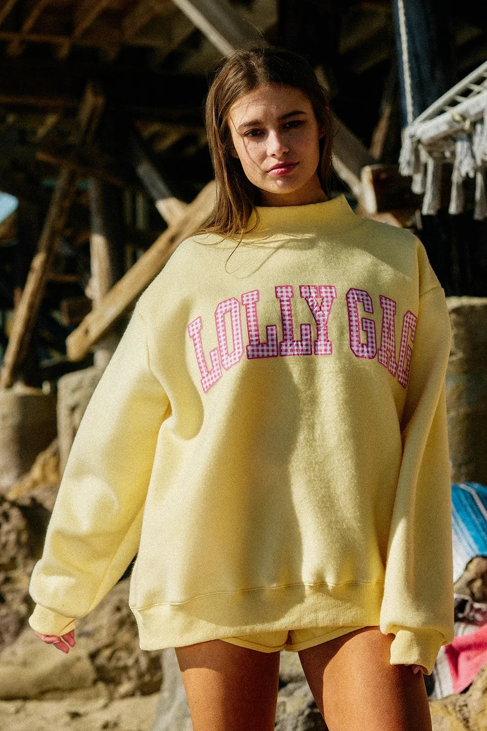 Dilly Dally Mockneck: Reversible Butter Yellow