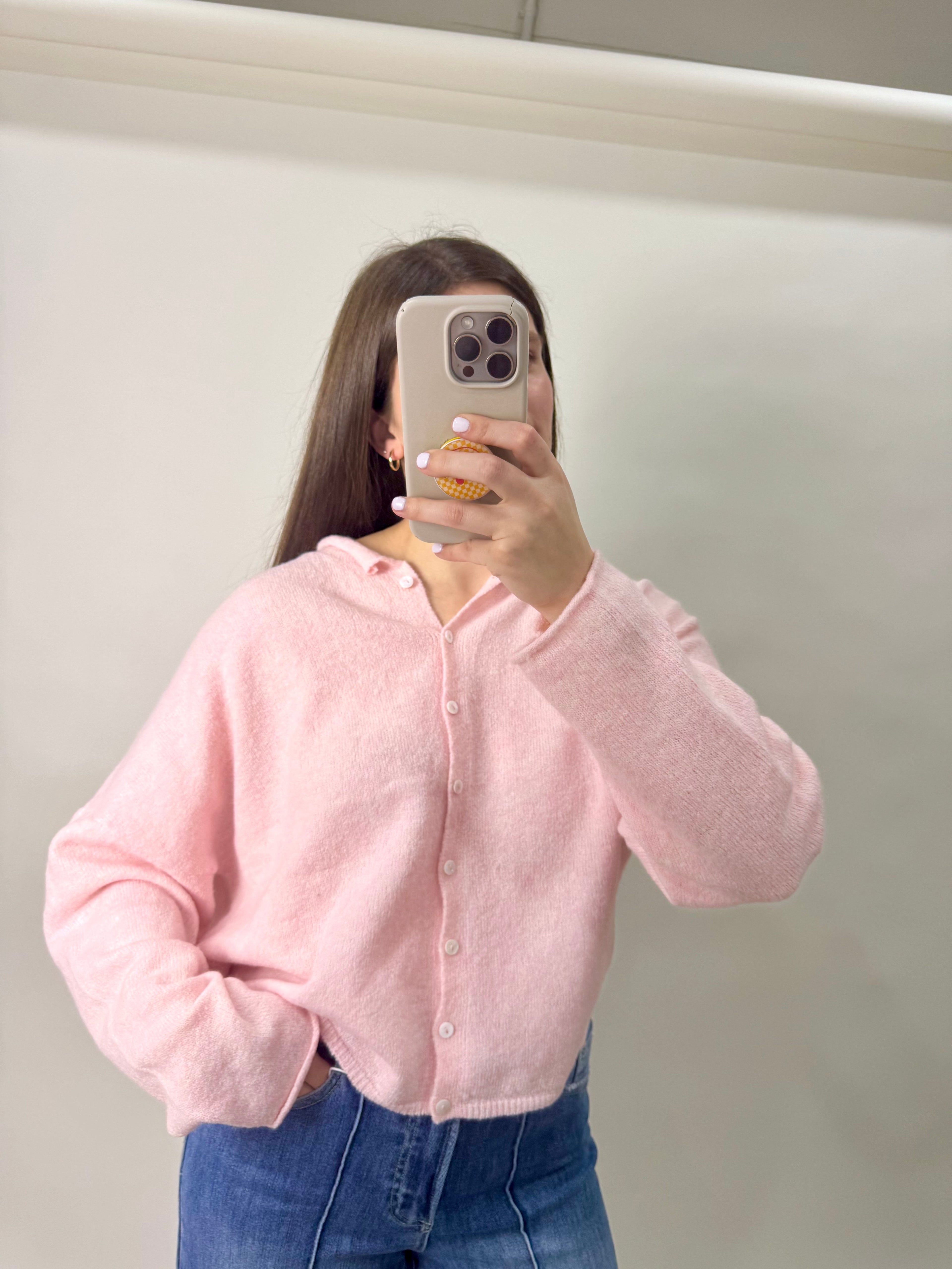 Lightweight Baby Pink Cardigan