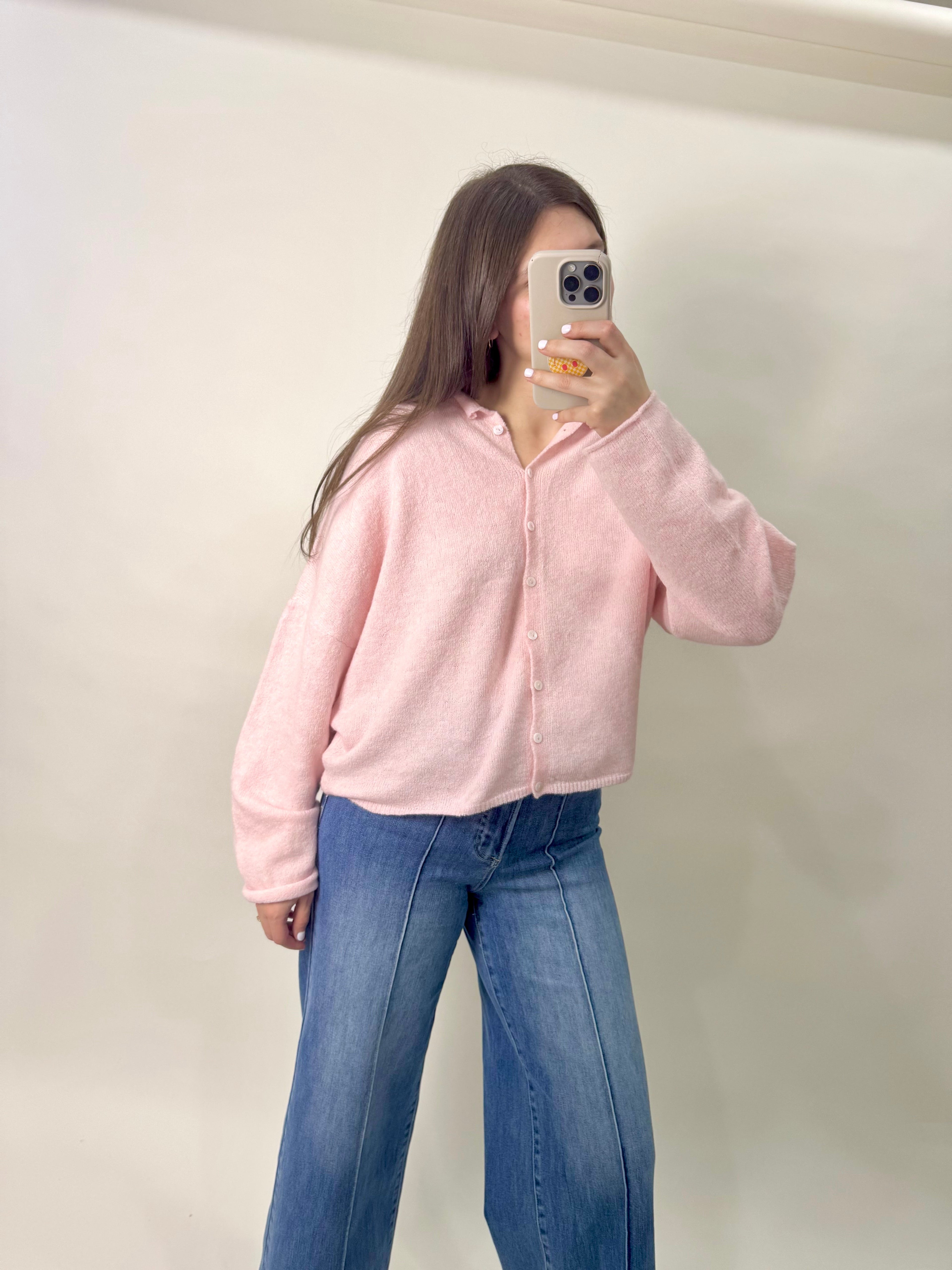 Lightweight Baby Pink Cardigan