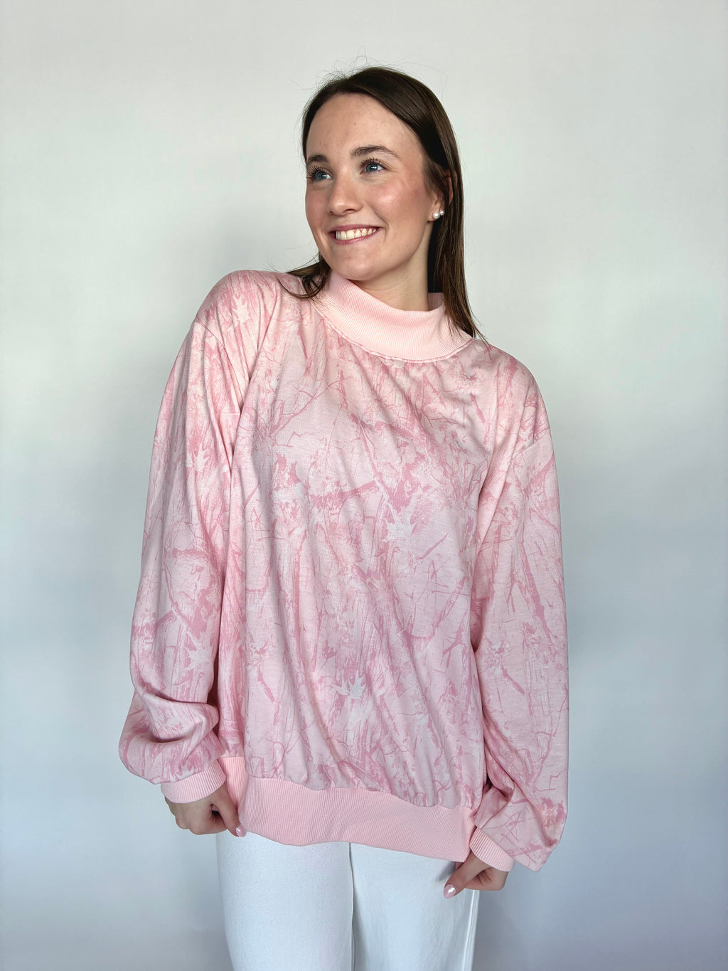 Pink Camo Mockneck